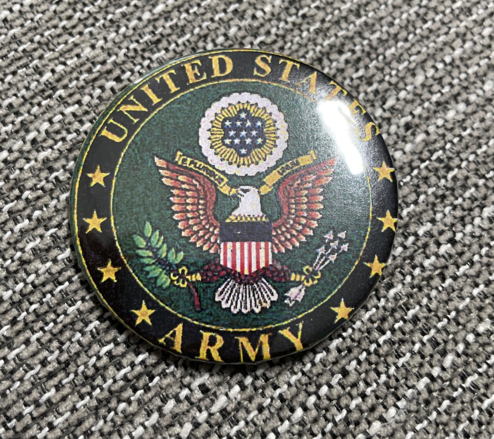 Vintage United States Army Eagle Seal Pinback Button Military 2.25"
